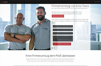 Screenshot der Ants-Trans Firmenumzüge Webseite